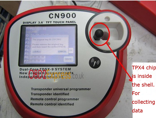 cn900 key programmer components instruction 11 - How to connect the CN900 key programmer with 46 cloner box to copy ID 46 chips? -