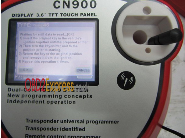 cn900 key programmer components instruction 14 - How to connect the CN900 key programmer with 46 cloner box to copy ID 46 chips? -