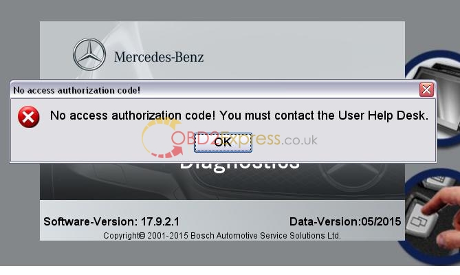 Xentry Access error 1 - How to fix Star DAS/Xentry "No access authorization code" error? -