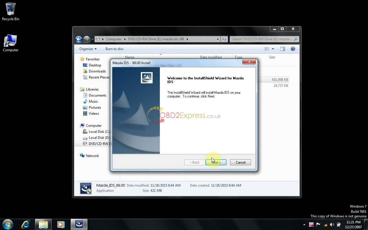 instal MAZDA IDS 98 3 - How to install MAZDA IDS V98 on Win7/ XP -