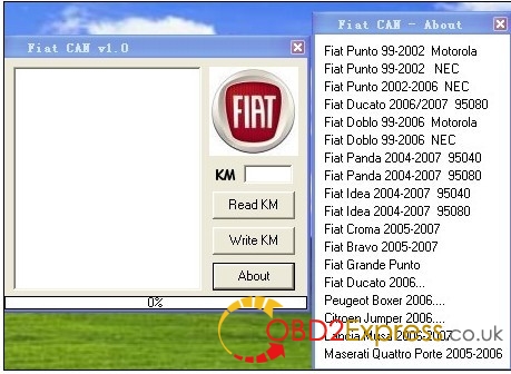 fiat km tool kdjd carobd2 - Fiat KM tool software free download -