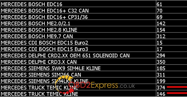 KESS V2 mercedes truck list 2 600x313 - Which Kess V2 MB truck temic OBD cables? Bench cable or OBD cable? - Which Kess V2 MB truck temic OBD cables? Bench cable or OBD cable?
