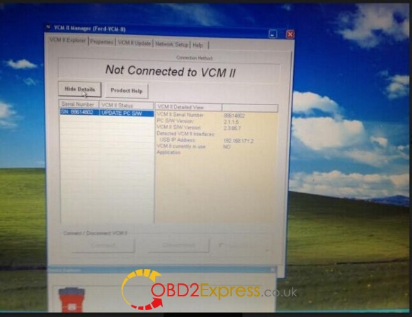 not connected to vcm ii solution 3 600x461 - How to flash VCM2 clone for “Not Connected to VCM II” - How to flash VCM2 clone for “Not Connected to VCM II”