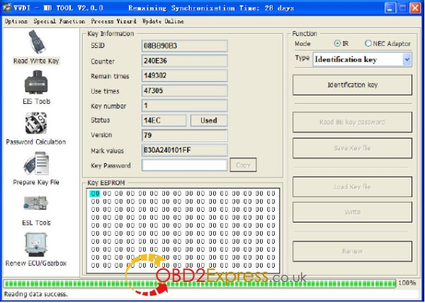 vvdi mb add w246 bga key 1 600x429 - How to use VVDI MB Tool add W246 BAG key via OBD - How to use VVDI MB Tool add W246 BAG key via OBD