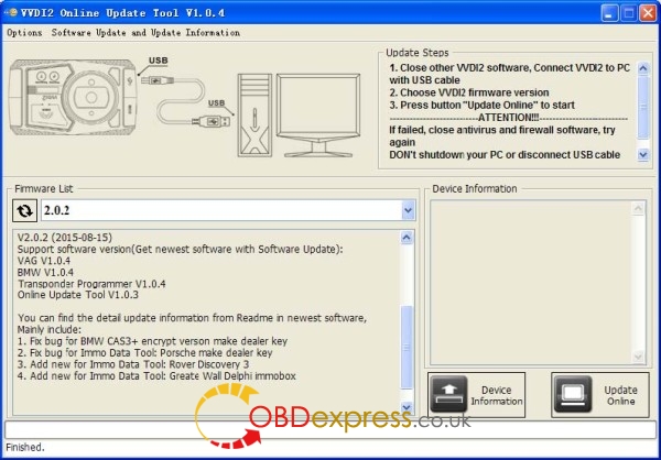 vvdi2 software firmware Update Online 01 600x418 - How to update VVDI2 software & firmware to V4.5.0 (You HAVE TO update) - How to update VVDI2 software & firmware to V4.5.0 (You HAVE TO update)