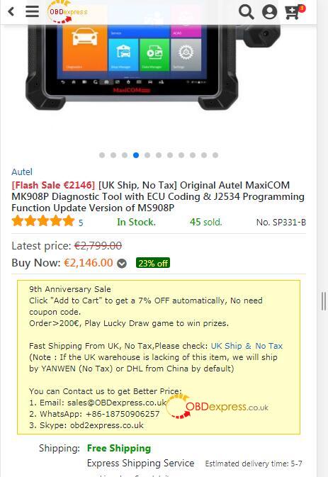 autelmk908 - Autel MaxiCOM MK908P UK Amazon, Ebay or obdexpress.co.uk? - Autelmk908