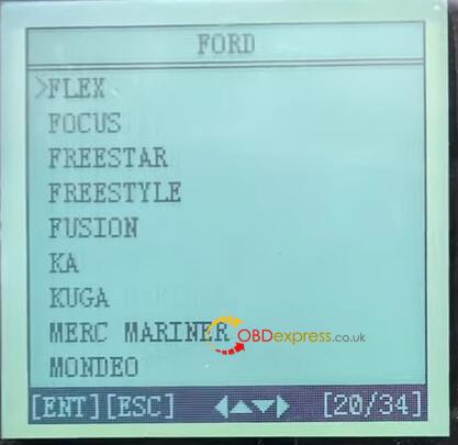 OBDSTAR FORD mileage car list 2 - Ford Focus 2007 Odometer reset  via OBDSTAR X100 PRO OBDII Scanner - OBDSTAR FORD Mileage Car List 2