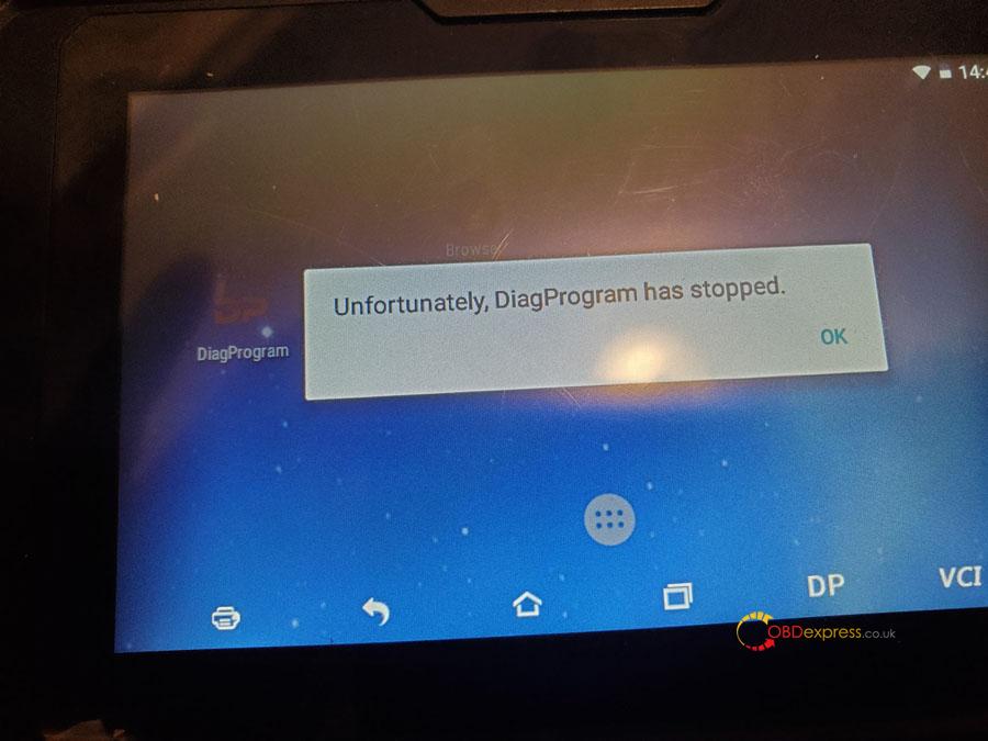 obdstar unfortunately diagprogam has stopped 01 1 - OBDSTAR "Unfortunately, DiagProgram has stopped" Solution -