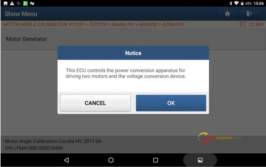 Motor Angle Calibration with X431 PAD VII, European Euro Tab III, MM4.0 etc