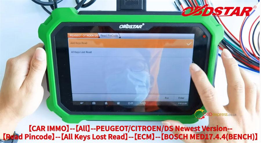 obdstar p003 kit read pincode within 5 min on bench 6 - OBDSTAR X300 DP Plus and P003 Kit Read Pincode within 5 Minutes on Bench - OBDSTAR P003 Kit reads ECM Pincode(Peugeot Citroen DS)