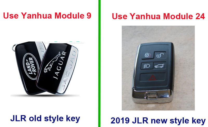 JLR new and old keys comparison - Can Yanhua module 9 copy all 2011-2019 JLR keys by obd? - JLR new and old keys comparison