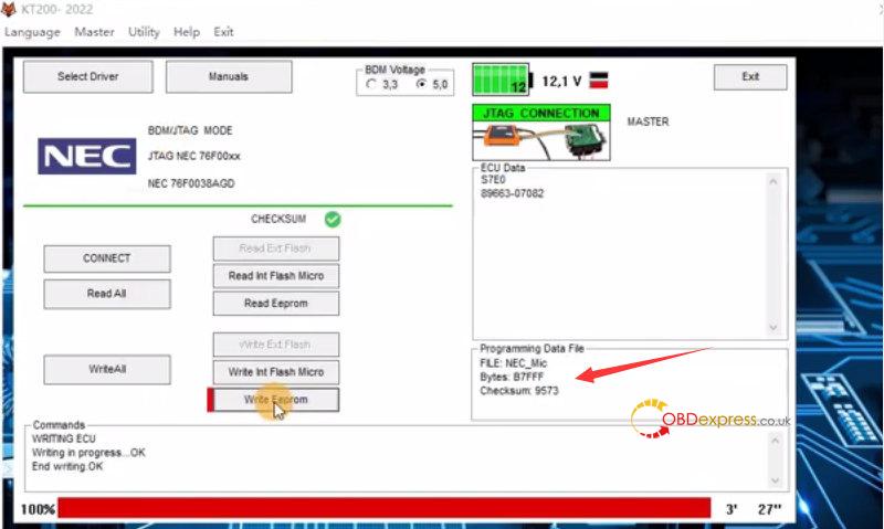 KT200 Read and Write TOYOTA DENSO 275036-4520 by JTAG