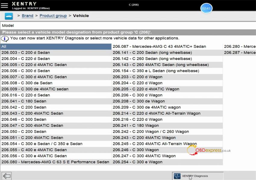 OBD ENET Adapter Diagnose Benz C206 DOIP with Xentry Software