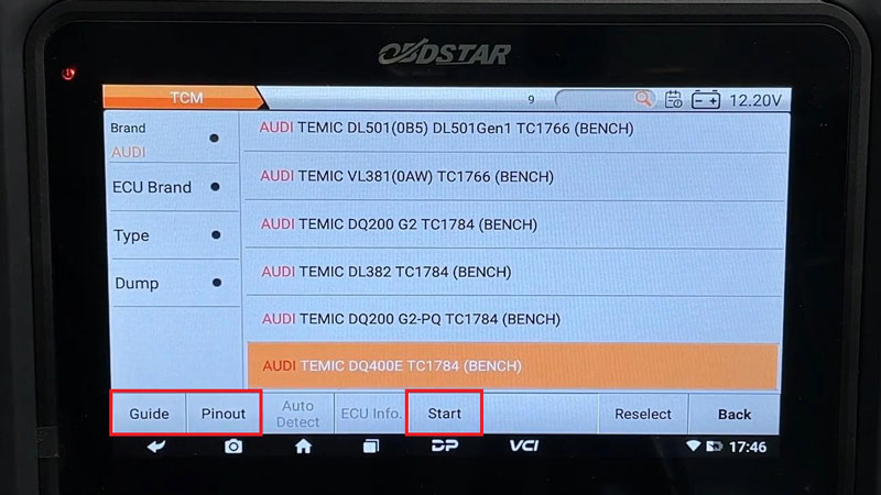 OBDSTAR DC706 Clone Audi DQ400E TCM by Bench