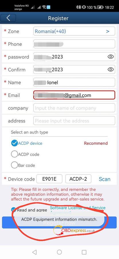 Solve Yanhua Mini ACDP2 Equipment Information Mismatch Error