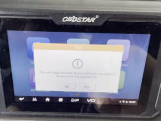 OBDSTAR Tool-Valid Upgrade Time of Software Has Expired