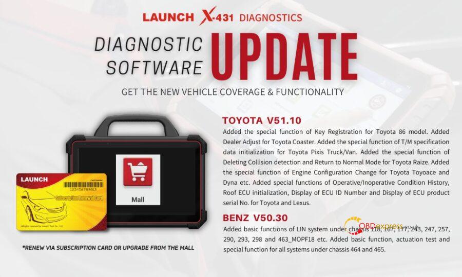 launch x431 toyota and benz diagnostic software update 900x540 - Launch X431 Scanner Update Mercedes-Benz and Toyota Diagnostic Software - Launch X431 Scanner Update Mercedes-Benz and Toyota Diagnostic Software