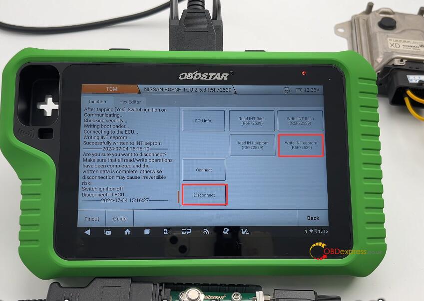 Nissan CVT TCU253 R5F72539 TCM Clone by OBDSTAR G3 and DC706