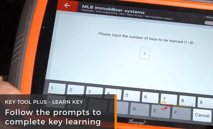 xhorse mlb tool and keytool plus add audi a4l key 15 - How to Add Audi A4L Key by VVDI MLB Tool and Key Tool Plus? -