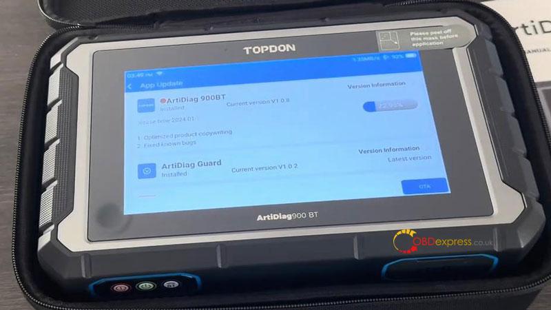 TOPDON ArtiDiag900 BT Setup, Login, Update Quick Guide