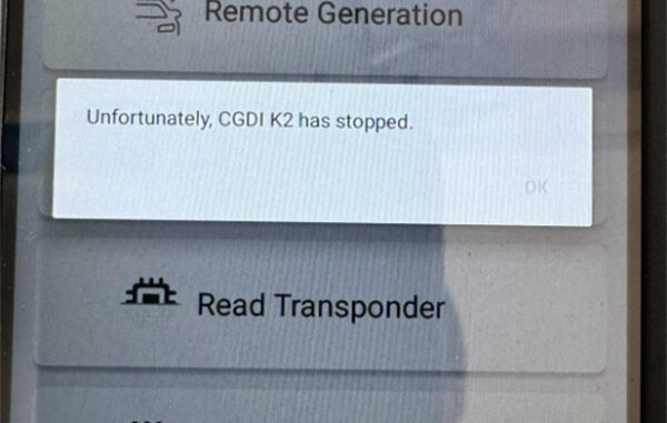 CGDI K2 Smart Key Tool Has Stopped Issue Solution