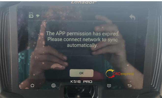 Lonsdor K518 Pro APP permission has expired solution 3