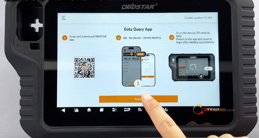 bind obdstar tablet to obdstar app 1