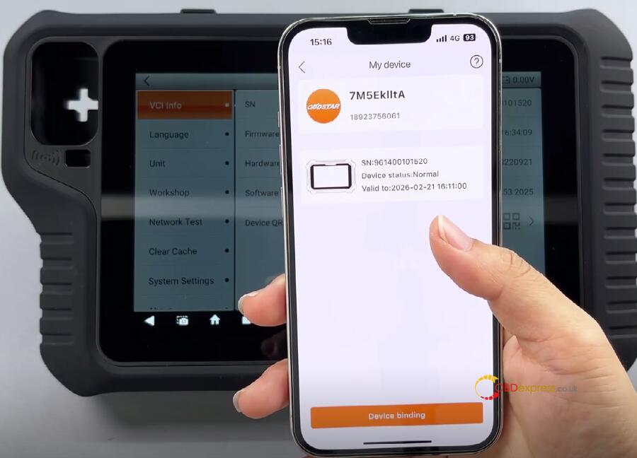 bind obdstar tablet to obdstar app 7