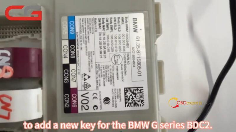 cgdi a2 bmw g series bdc2 key adding by bench guide (1)