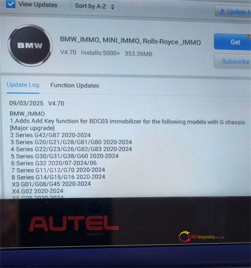 autel im508 im608 add bmw bdc3 key 1