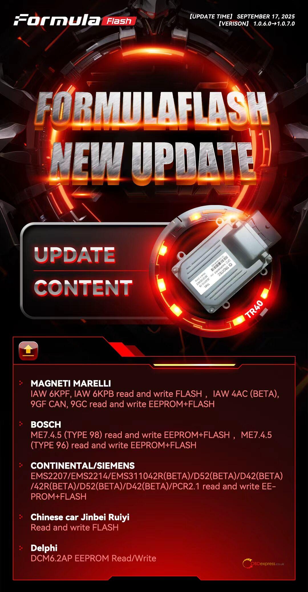 formulaflash v1.0.7.0 update Magneti Marelli IAW 6KPF