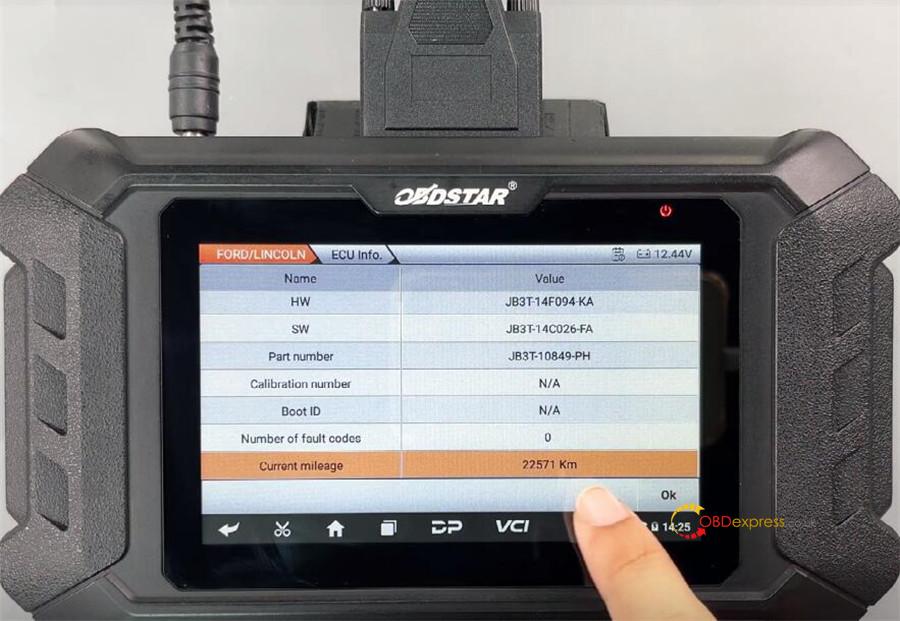 obdstar odomaster calibrate ford r7f701408 mileage 6