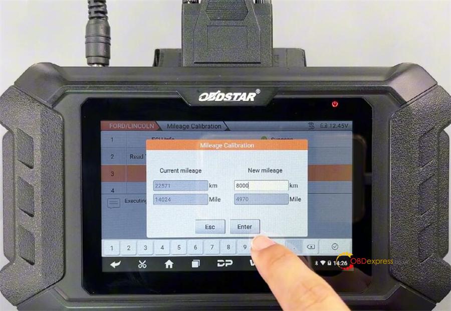 obdstar odomaster calibrate ford r7f701408 mileage 8