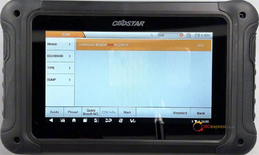 obdstar dc706 read write e68 cadillac ecm 3 obdstar dc706 read write e68 cadillac ecm 3