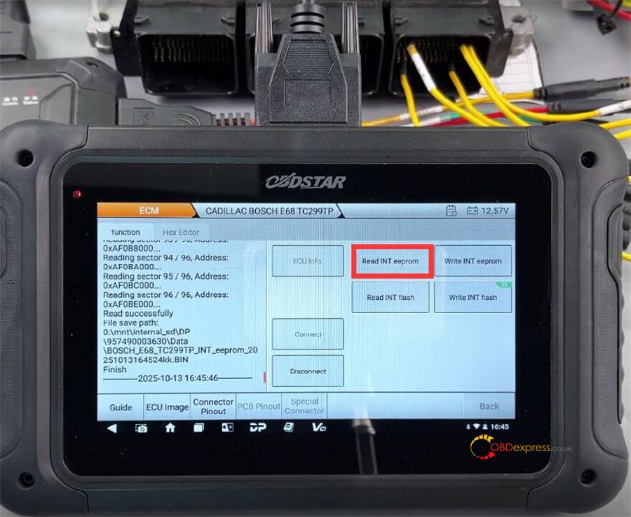 obdstar dc706 read write e68 cadillac ecm 8 obdstar dc706 read write e68 cadillac ecm 8