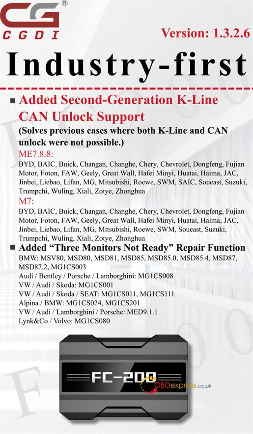 CG FC200 V1.3.2.6 Update