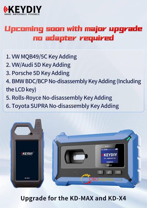 KEYDIY KD X4 Update VW 5C 5D Key Adding Function 1