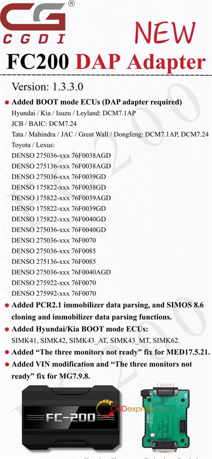 cg fc200 v1.3.3.0 update toyota boot mode ecus 2
