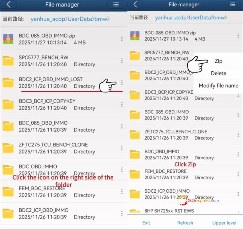 how to export yanhua acdp2 folder 4