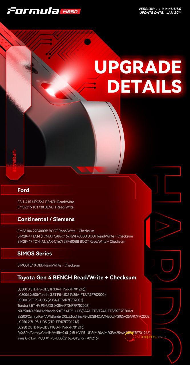 FormulaFlash Software V1.1.1.0 Update 2