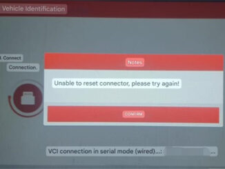 solve x431 pros elite unable to reset connector 1