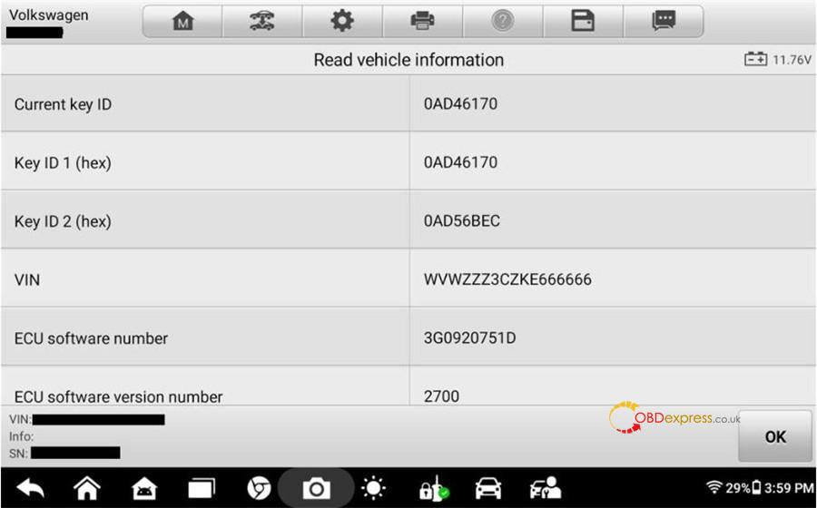 autel im508 im608 add vw mqb49 5c 5d key 6