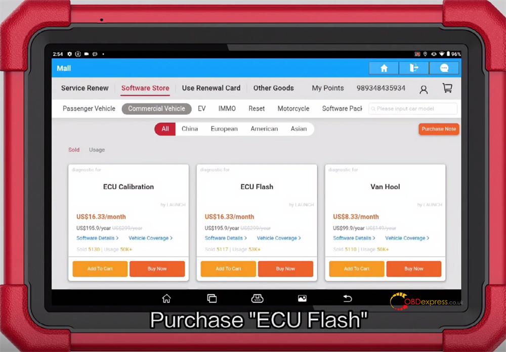 x431 v + smartlink hd purchase and activate ecu flash 3