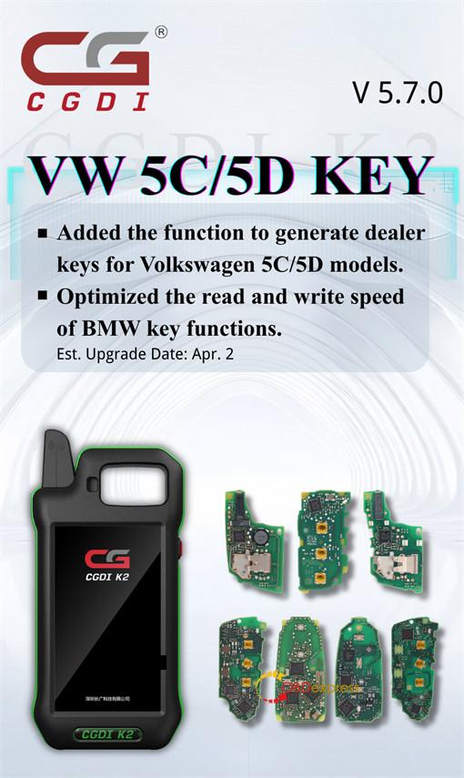 cgdi k2 generate vw 5c 5d key 1