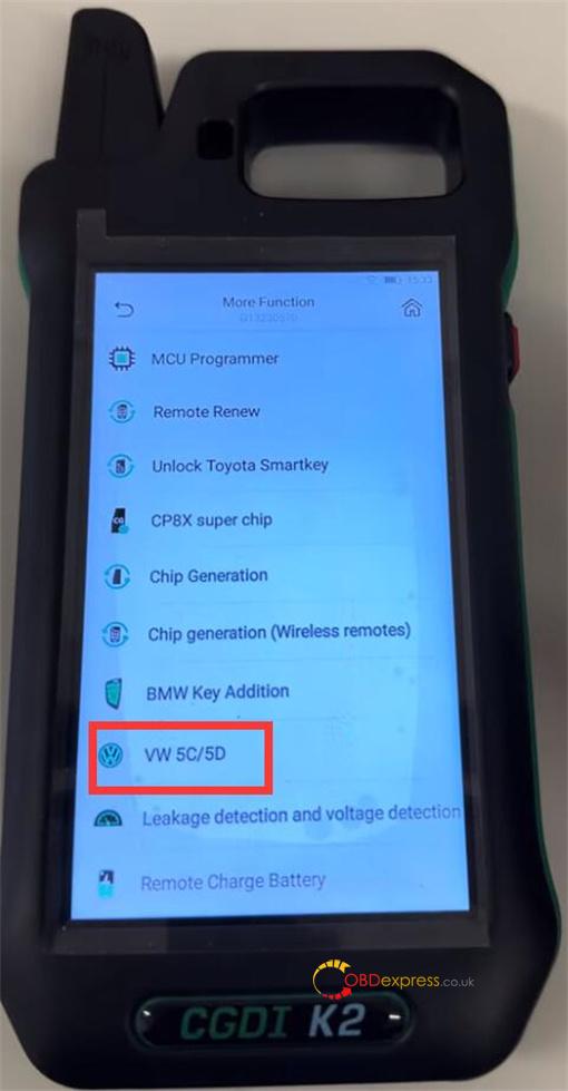 cgdi k2 generate vw 5c 5d key 3