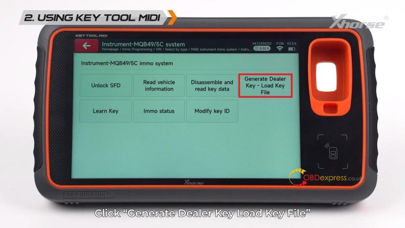how to generate vw mqb49 5c 5d dealer key with vvdi2 key tool midi 12