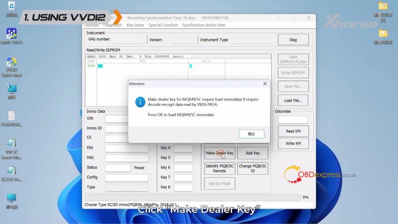 how to generate vw mqb49 5c 5d dealer key with vvdi2 key tool midi 7