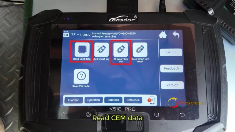 how to program 2024 volvo s60 all keys lost with lonsdor k518 pro 3