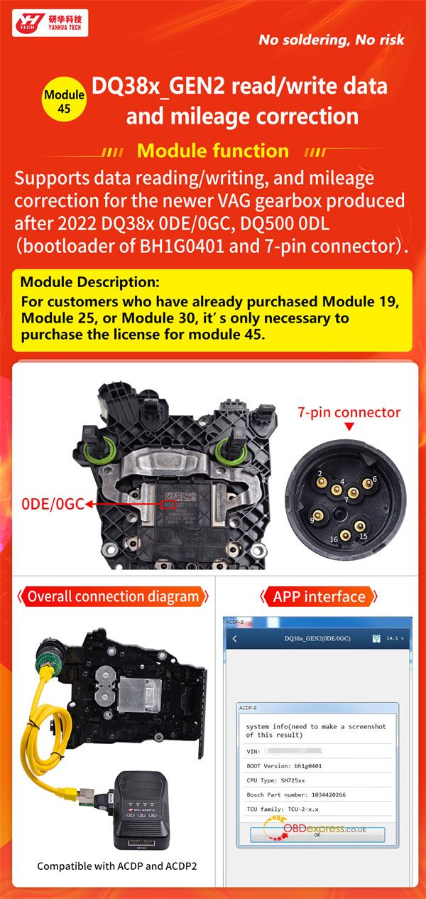 how to use Yanhua Module 45 for DQ38x GEN2 Gearbox how to use Yanhua Module 45 for DQ38x GEN2 Gearbox