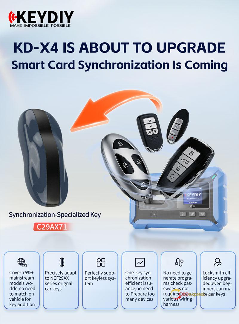 keydiy kd x4 update new smart card synchronization c29ax71 key